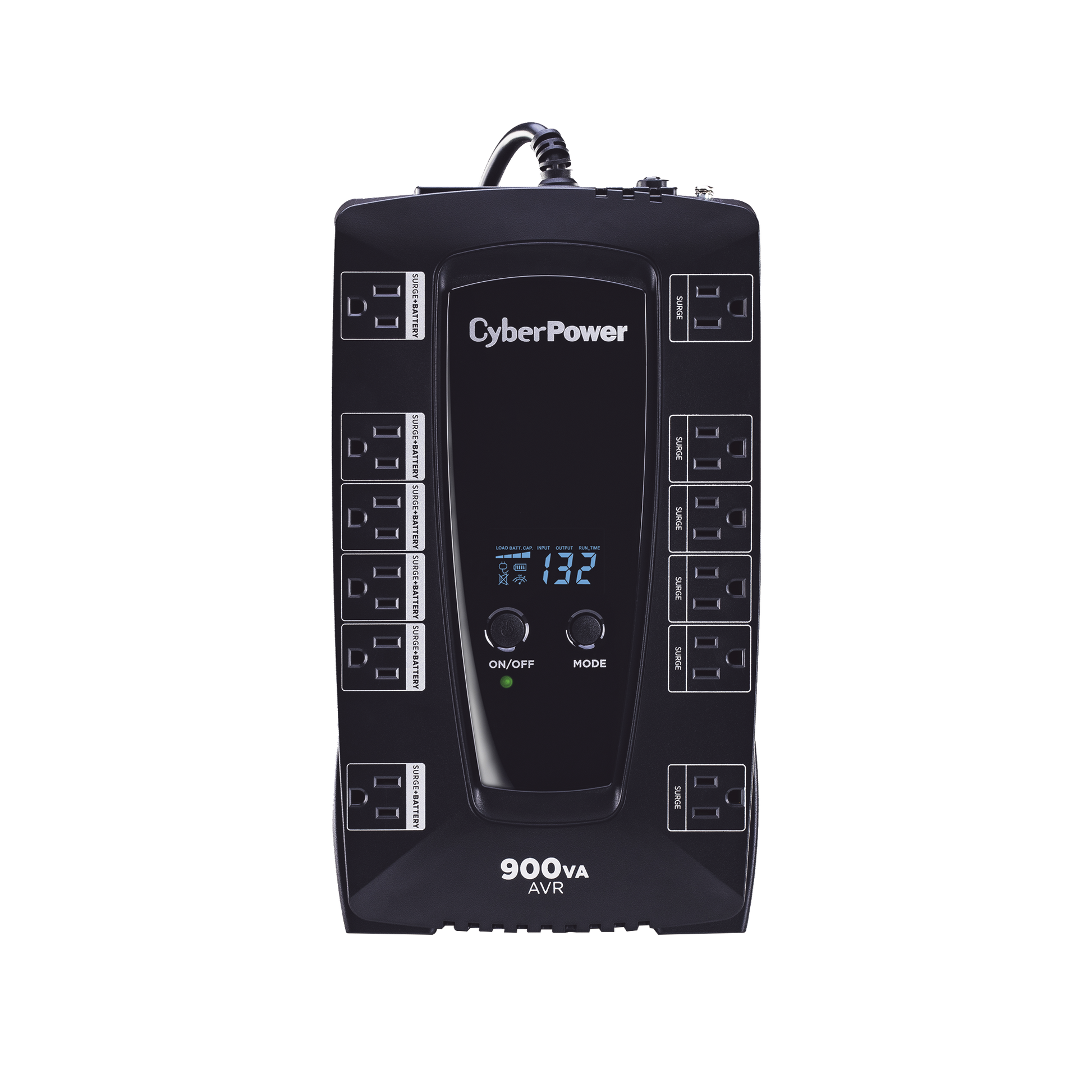 UPS de 900 VA/480 W, Topología Línea Interactiva, Entrada 120 Vca NEMA 5-15P, Tipo Gabinete Compacto, Con 12 Tomas NEMA 5-15R