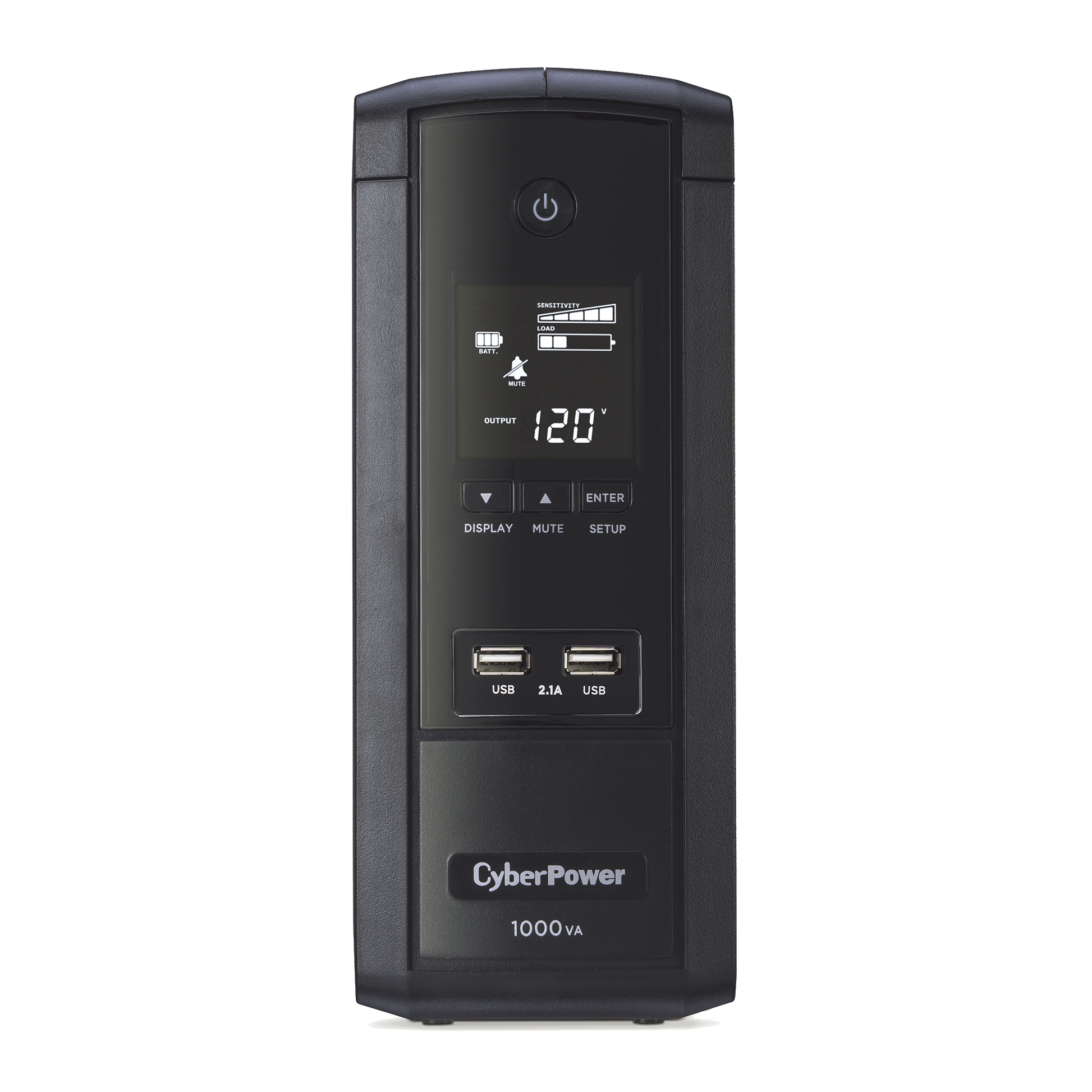 UPS de 1000 VA/600 W, Topología Línea Interactiva, Entrada 120 Vca NEMA 5-15P, Tipo Torre, Con 10 Tomas NEMA 5-15R, 5 años de garantía