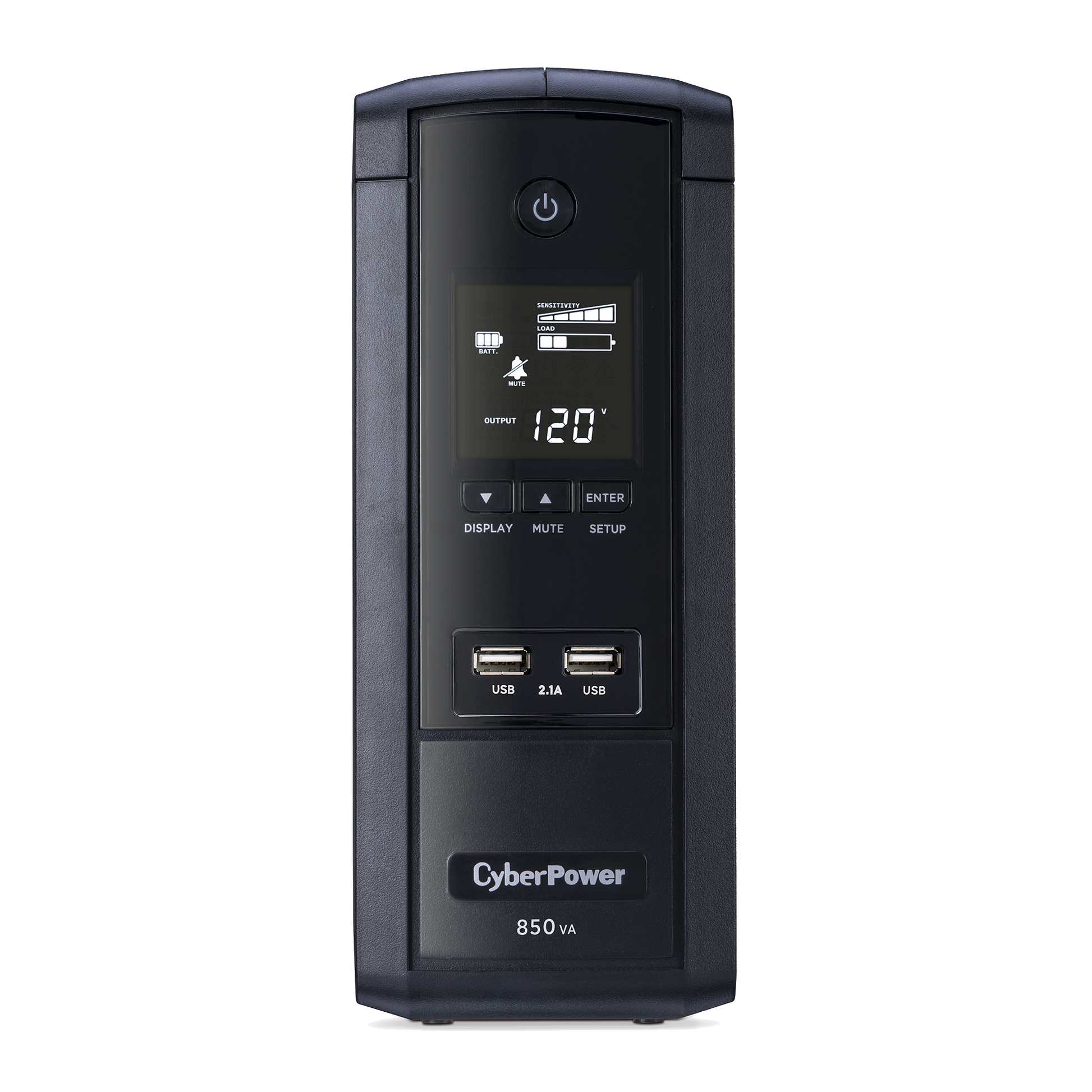 UPS de 850 VA/510 W, Topología Línea Interactiva, Entrada 120 Vca NEMA 5-15P, Tipo Torre, Con 10 Tomas NEMA 5-15R, 5 años de garantía