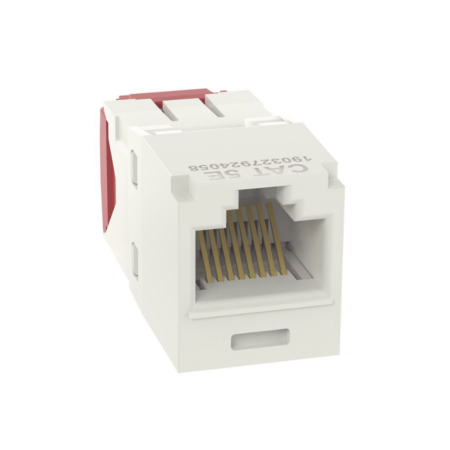 Conector Jack RJ45 Estilo TG, Mini-Com, Categor�a 5e, de 8 Posiciones y 8 Cables, Color Blanco Mate