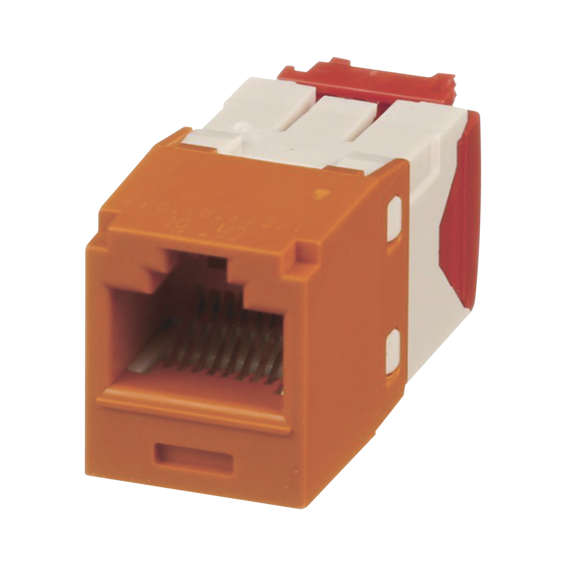 Conector Jack RJ45 Estilo TG, Mini-Com, Categor�a 5e, de 8 Posiciones y 8 Cables, Color Naranja