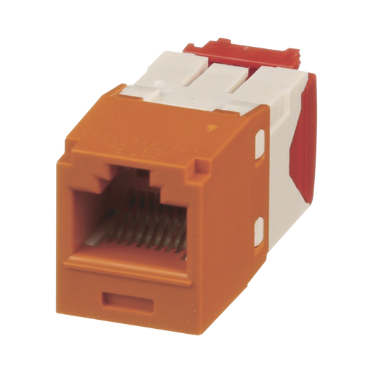 Conector Jack RJ45 Estilo TG, Mini-Com, Categor�a 5e, de 8 Posiciones y 8 Cables, Color Naranja