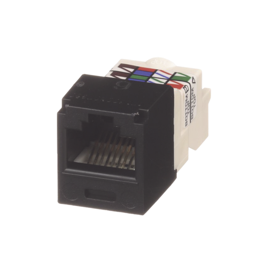 Conector Jack RJ45 Estilo TP, Mini-Com, Categor�a 6, de 8 Posiciones y 8 Cables, Color Negro