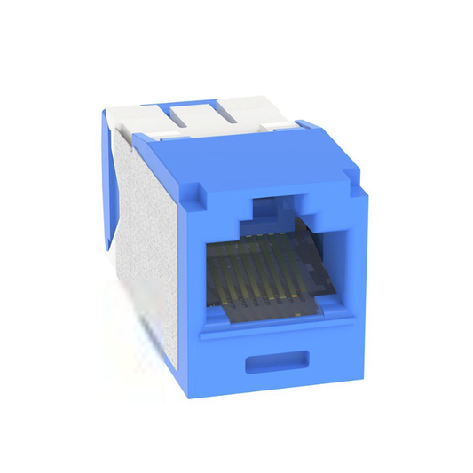 Conector Jack RJ45 Estilo TG, Mini-Com, Categor�a 6A, Con Gel Resistente a la Corrosi�n, de 8 Posiciones y 8 Cables, Color Azul