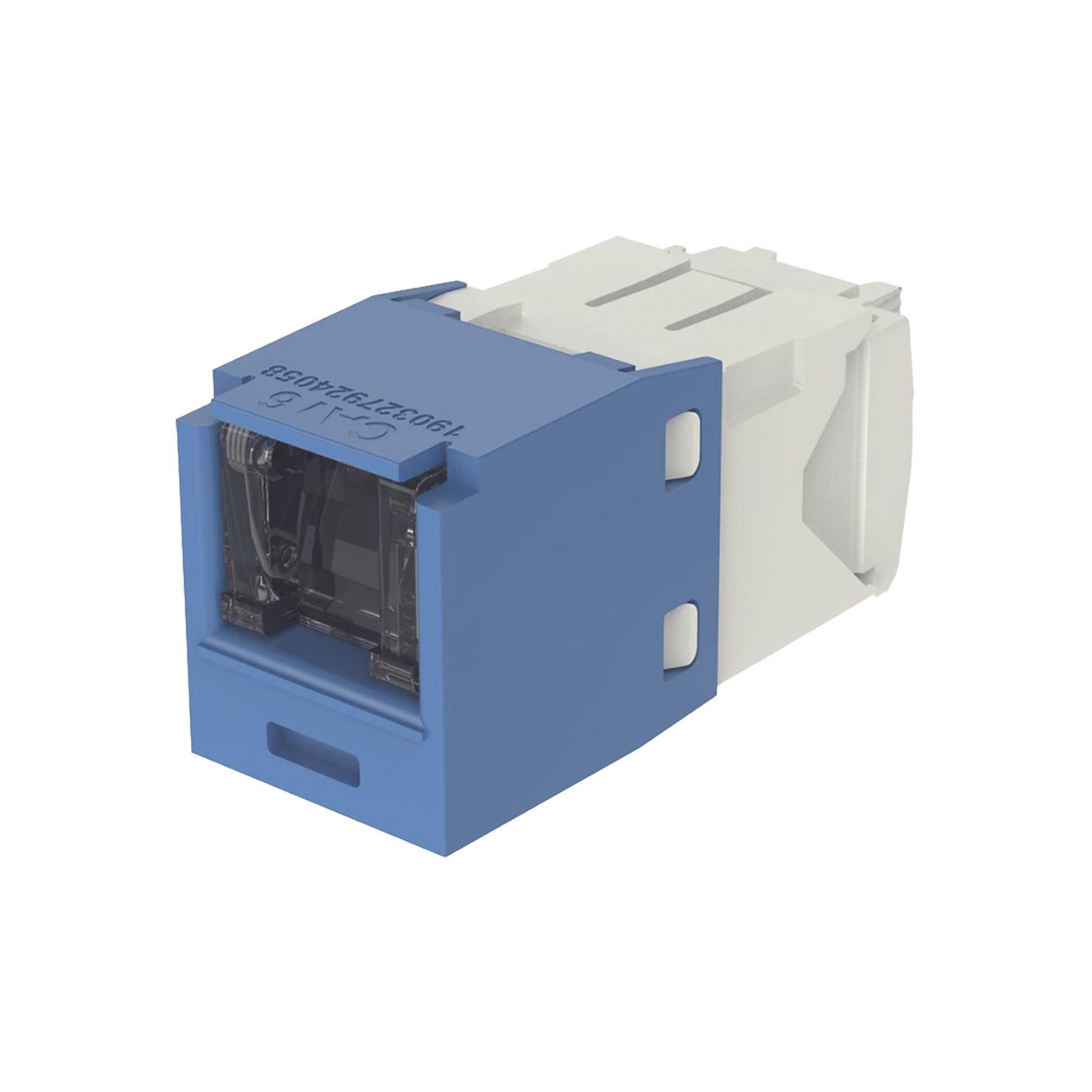 Conector Jack RJ45 Estilo TG con Ventana, Mini-Com, Categor�a 6, de 8 Posiciones y 8 Cables, Color Azul