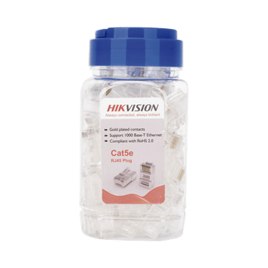 Bote con 100 Piezas de Plug Modular RJ45 / Cat 5e / Chapado en Oro a 30 Micras / Sin Blindaje / F�cil Instalaci�n / Uso Interior / Soporta Norma TIA-568B / Cumple con RoHS 2.0
