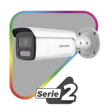 [Dual Light + ColorVu] Bala IP 4 Megapixel / Lente 4 mm / 60 mts IR + 60 mts Luz Blanca / Exterior IP67 / Luz Intermitente y Alerta de Audio / Videoanaliticos (Filtro de Falsas Alarmas) / PoE / WDR 130 dB / Captura Facial  /  ACUSEARCH
