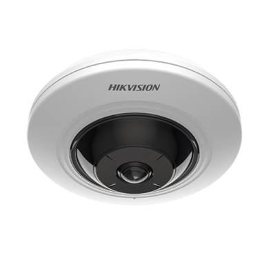 Mini Fisheye IP 5 Megapixel / Panorámica 180° - 360° / 8 mts IR / Interior / PoE / HEOP / ACUSENSE / Detección Facial / Microfono Integrado