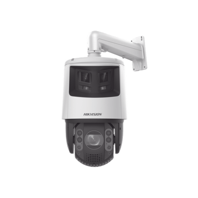 [TandemVu] PTZ IP 4 Megapixel con Cámara Panoramica 6 Megapixel / 25X Zoom / 200 mts IR / 30 mts Luz Blanca / ACUSENSE / IP66 / Alerta Audible y Luz Estroboscopica / Autoseguimiento / Hi-PoE / Alarmas I/O / Ultra Baja Iluminación / Micro SD