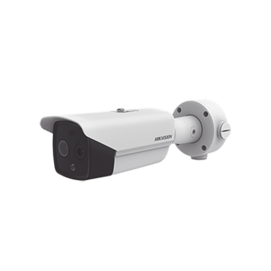 Cámara Bala IP Termográfica / Medición de Temperatura -20°C a 150°C / Alta Resolución Térmica 160 x 120 / Alarma por Excepción de Temperatura / Análisis de Video (VCA) / Óptica 5 MP / IP67
