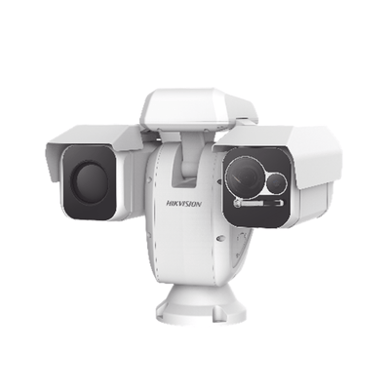 Punta de Poste IP Dual / Térmica 25 mm (384 X 288) + Óptico 40X / 200 mts IR / IP66 / Detección de Temperatura / Micro SD