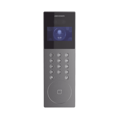 Videoportero IP Multiapartamento con Reconocimiento Facial / Llamada a App HikConnect (requiere monitor) / Protección IP65 / Apertura por Rostro, Tarjeta o App