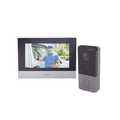 Kit de Videoportero IP Hikvision DS-KIS603-P con Pantalla y Frente de Calle