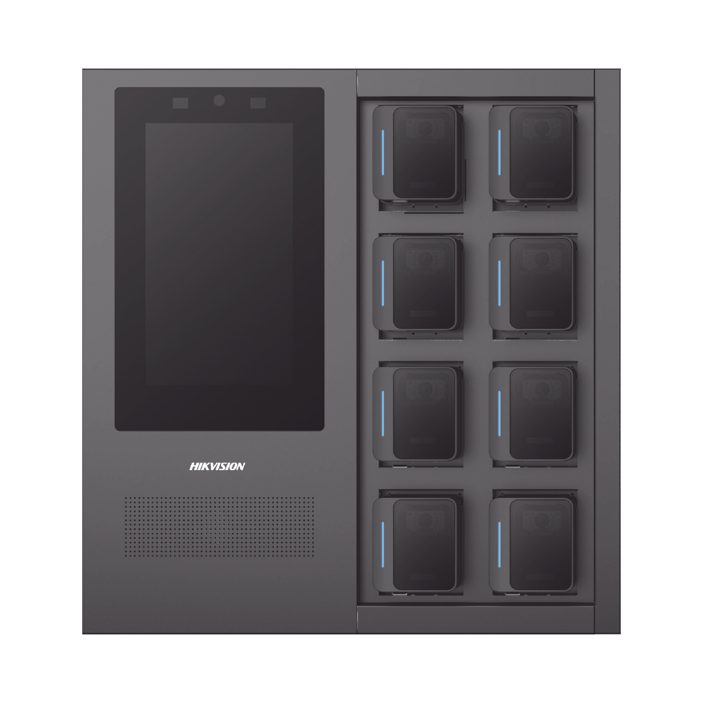 Estación de Carga y Respaldo de Información para Bodycam HIKVISION / Acceso por Reconocimiento Facial / Incluye 1 HDD de 2 TB
