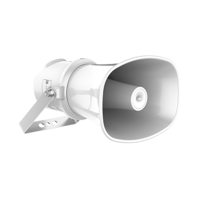 Altavoz IP Tipo Trompeta | 7 Watts | PoE+ | Integración con Hik-Central Professional | Reproducción de Audio vía Red | IP67 | Salida de 12 VCD | Metal | compatible con Hik-Connect