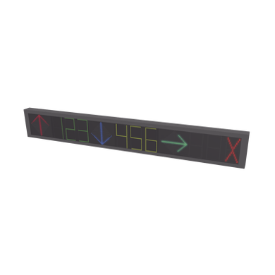 Guía de Estacionamiento Interior / Ideal para Pasillos y Áreas de Control de Estacionamientos / RS485- RJ45 / Indicador Numérico / Flecha Dinámica / 9 Dígitos / 2 Direcciones