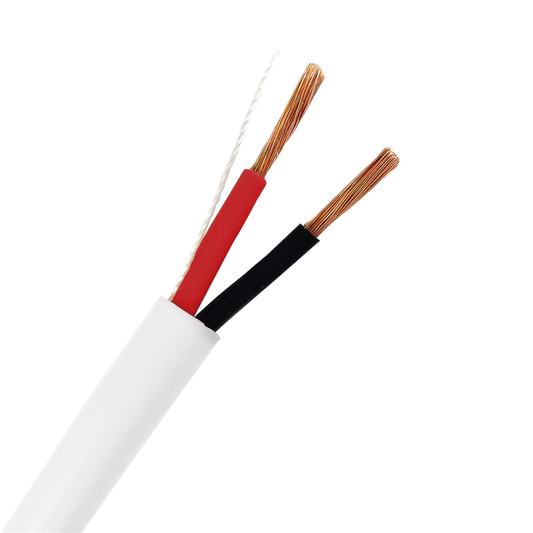 Bobina de 152 Metros (500 Pies) / 14AWG 2 Conductores / Cable Profesional de ALTA FIDELIDAD 100% Cobre / Libre de Ox�geno / Interior / Color Blanco / Para Aplicaciones de Audio, Control de Acceso y Automatizaci�n