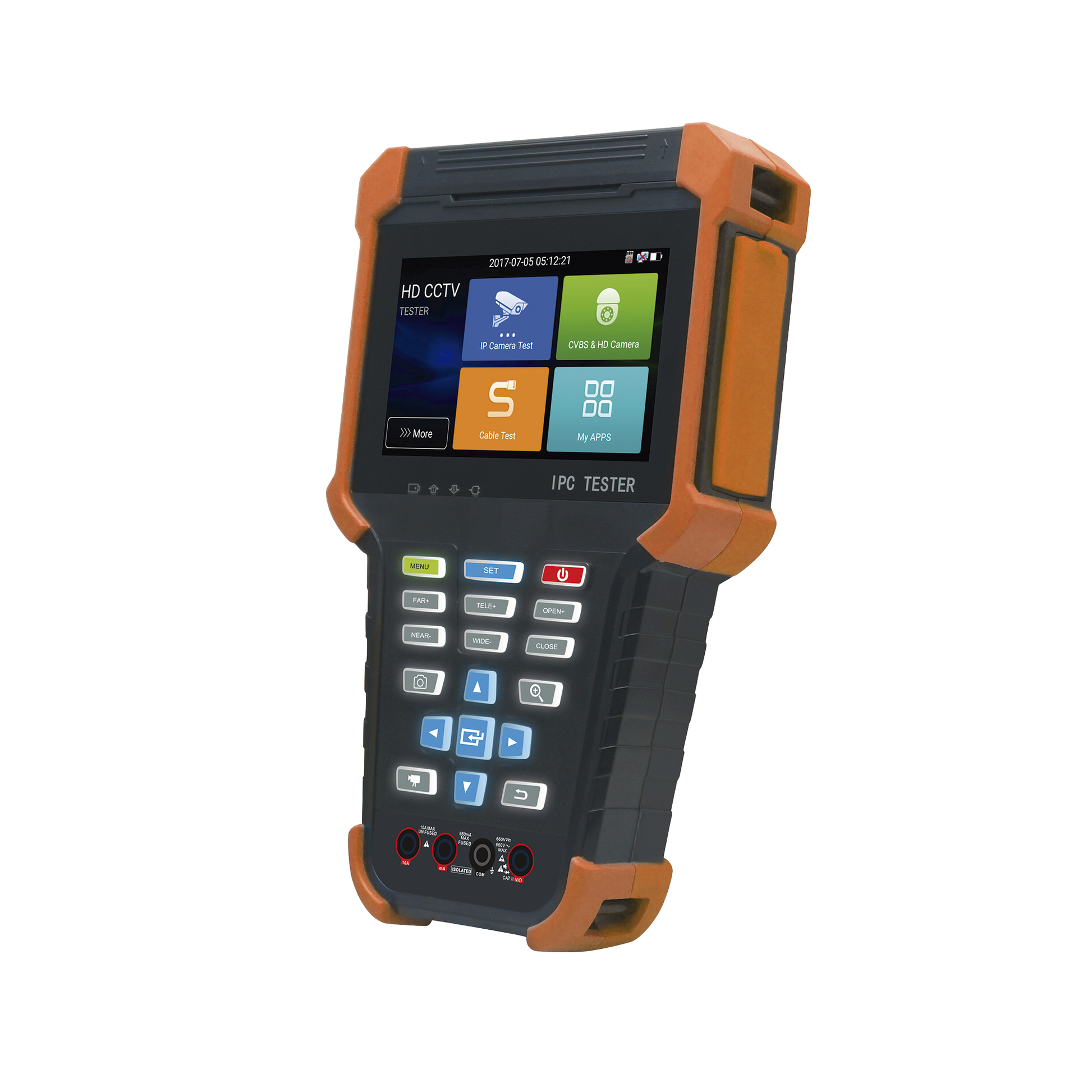 Tester de Video Profesional | Pantalla 4" Touch | Ideal para Cámaras IP/ HD (TVI, CVI, AHD y CVBS) | 4K | H.265/H.264 | PoE | WiFi | Cable Tester | Multímetro Digital | Todo en Uno para tu CCTV.