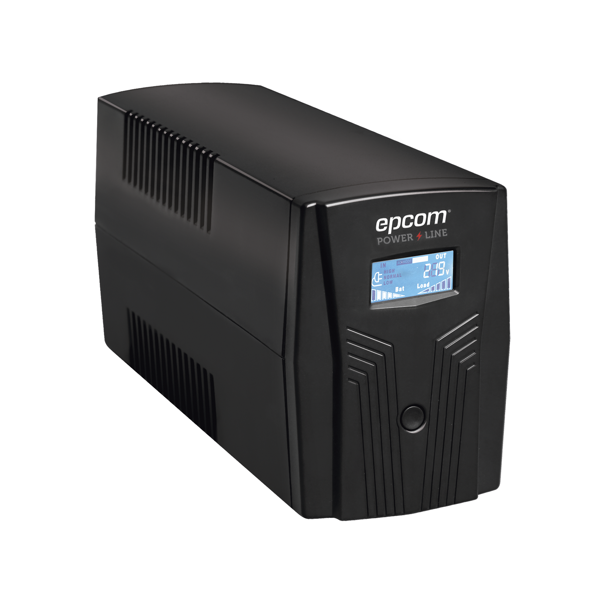 UPS Con Más Potencia de 600VA / 360 W Con Display LCD y Regulador de Voltaje AVR, 4 Contactos NEMA 5-15R, Batería 7 Ah y Puertos RJ45 y USB