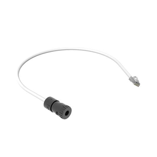 Cable de Conexi�n en Campo Jack a Plug RJ45, Categor�a 6A, CMP (Plenum), 0.5 Metros (1.64 Pies), Color Blanco