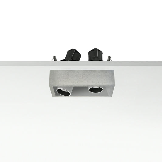 FLOS Architectural Johnny 80 Semi-Recessed 2L Square — LED 2×6.2W 31° 2700K (Blanco-Blanco)