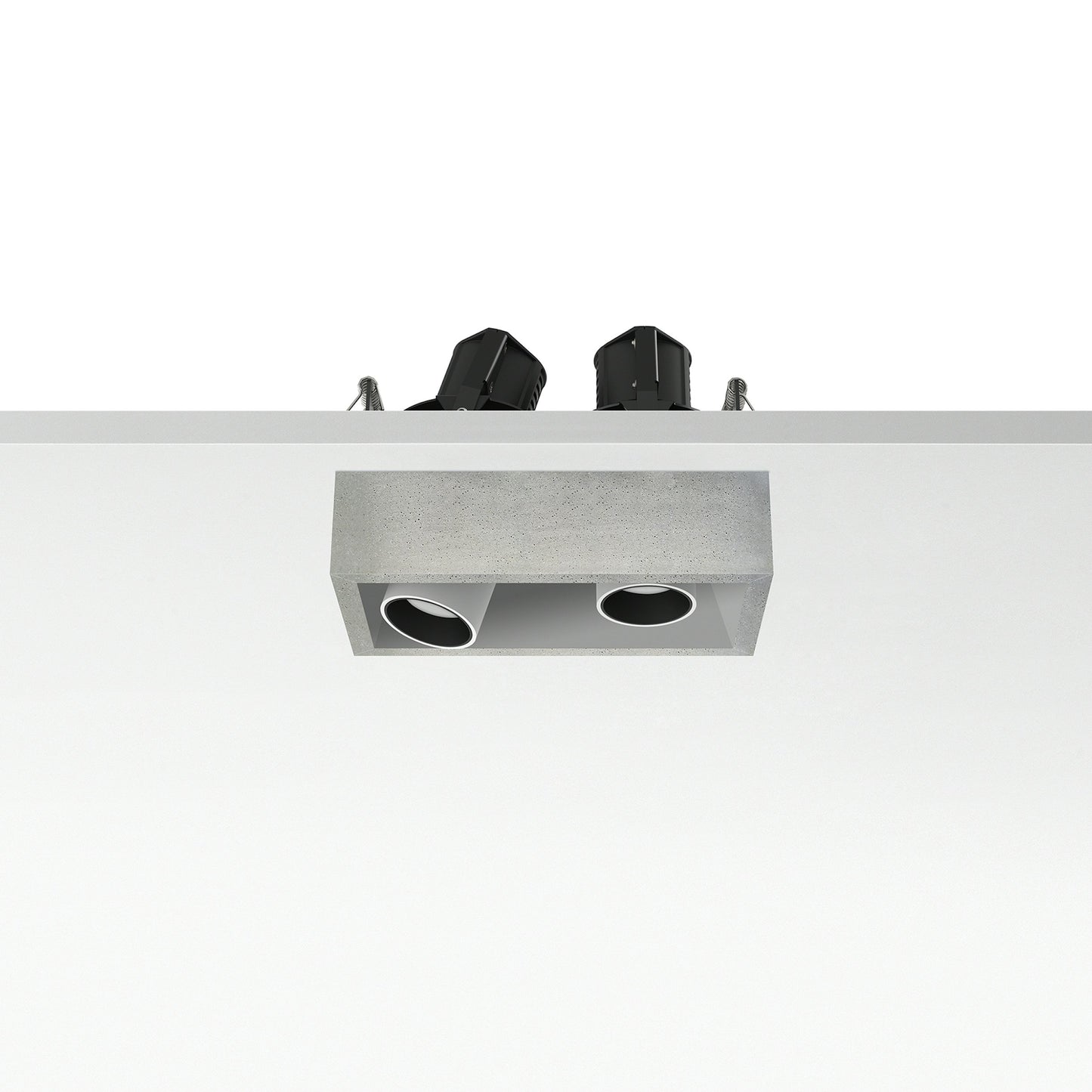 FLOS Architectural Johnny 80 Semi-Recessed 2L Square — LED 2×6.2W 21° 2700K (Blanco-Blanco)