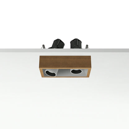 FLOS Architectural Johnny 80 Semi-Recessed 2L Square — LED 2×6.2W 31° 2700K (Blanco-Blanco)