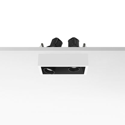 FLOS Architectural Johnny 80 Semi-Recessed 2L Square — LED 2×6.2W 31° 2700K (Blanco-Negro)