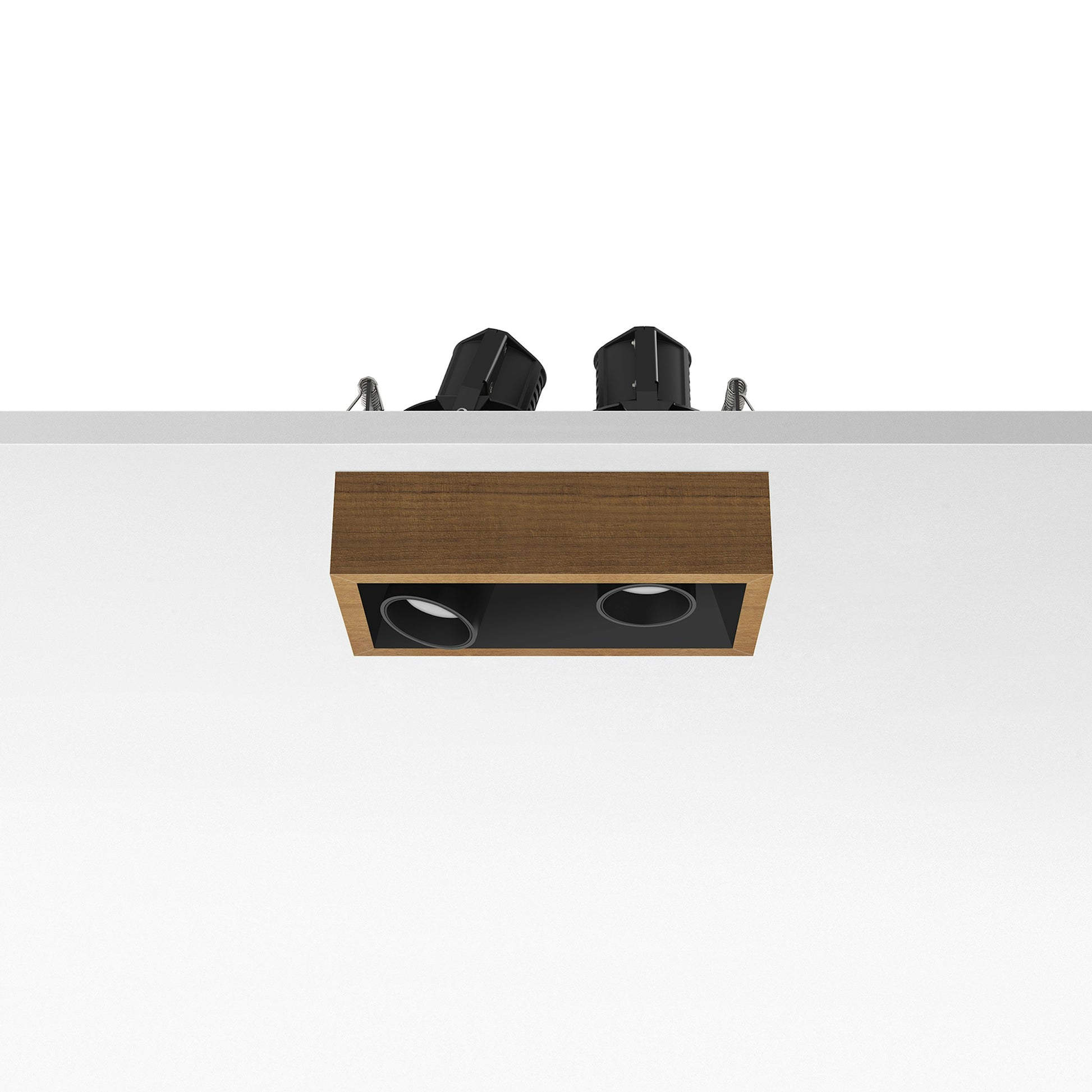 FLOS Architectural Johnny 80 Semi-Recessed 2L Square — LED 2×6.2W 31° 2700K (Blanco-Negro)