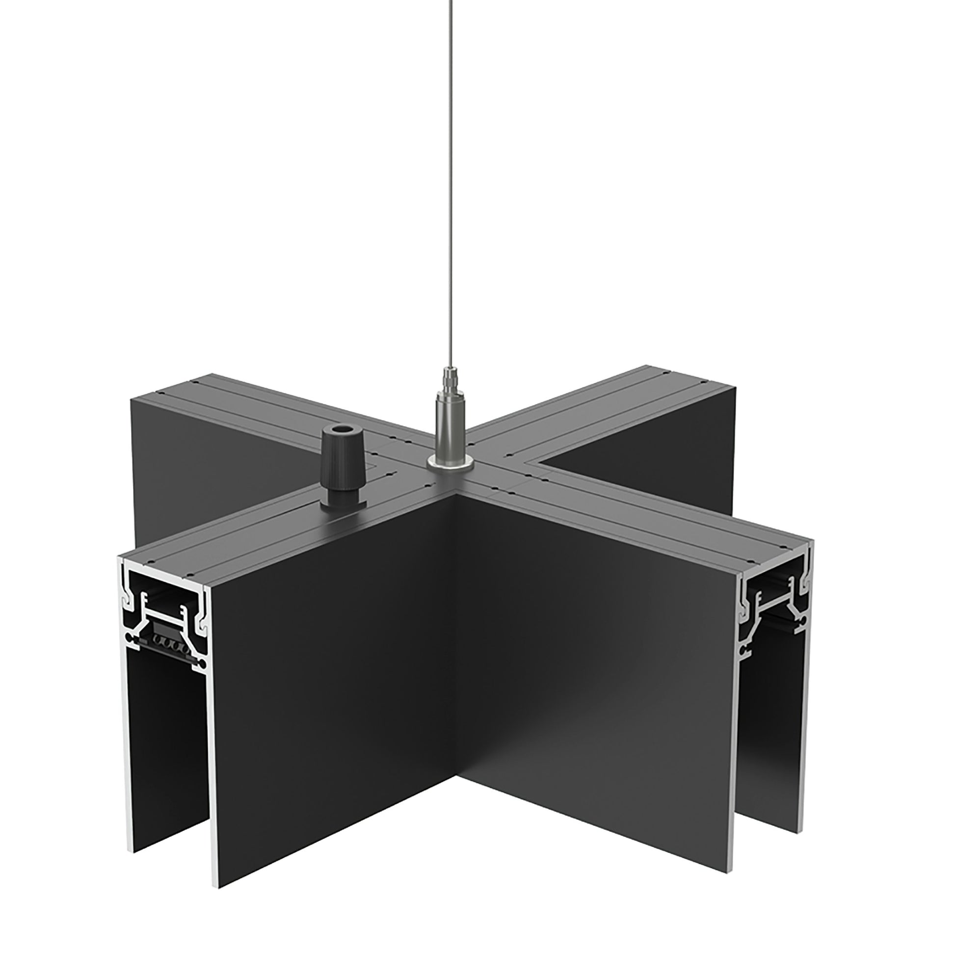 FLOS Architectural X-Joint Grid Down — Suspensión 24V Negro