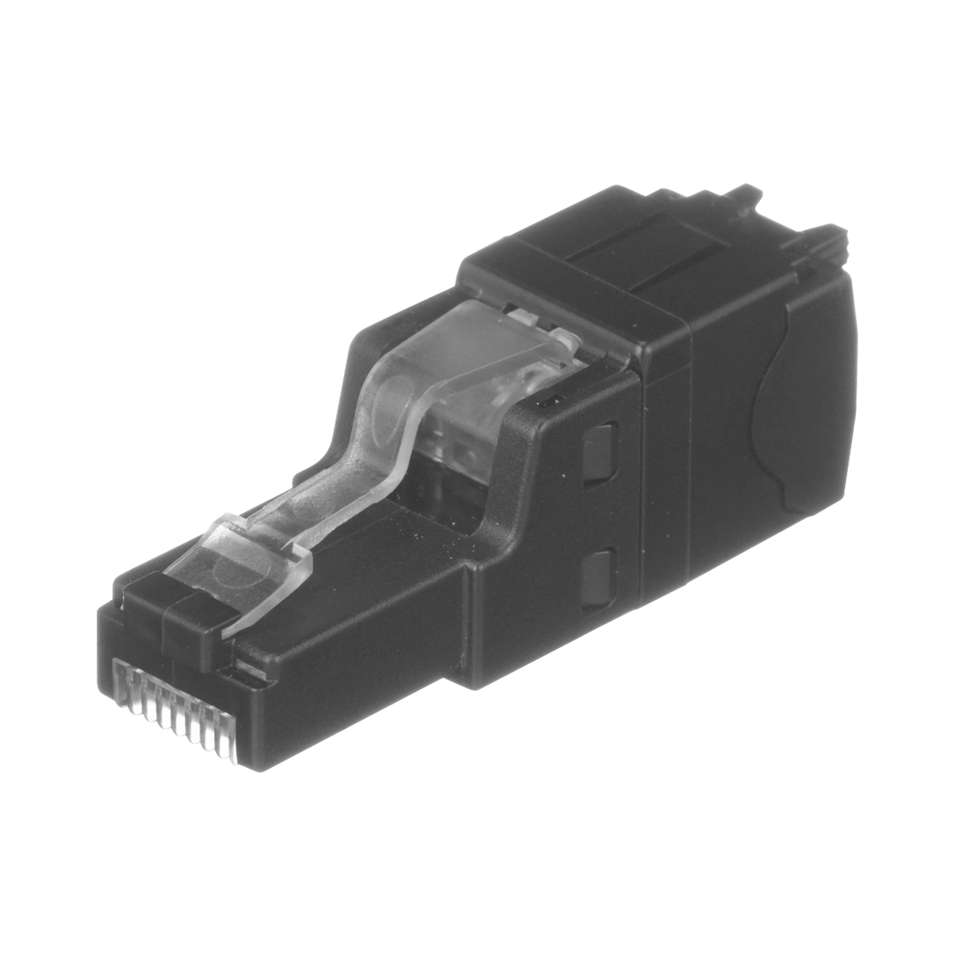 Plug RJ45 UTP, Instalaci�n Recta, Terminaci�n en Campo Certificable, Compatible con Cat5e, Cat6 y Cat6A, Color Negro