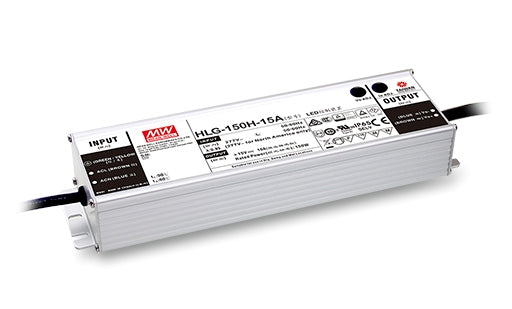 Driver LED MEAN WELL HLG-150H-24B 24V 150W IP67 Regulable 3 en 1 Alta Eficiencia