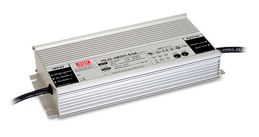 Driver LED MEAN WELL HLG-480H-24B 24V 480W IP67 Regulable 3 en 1 Alta Potencia