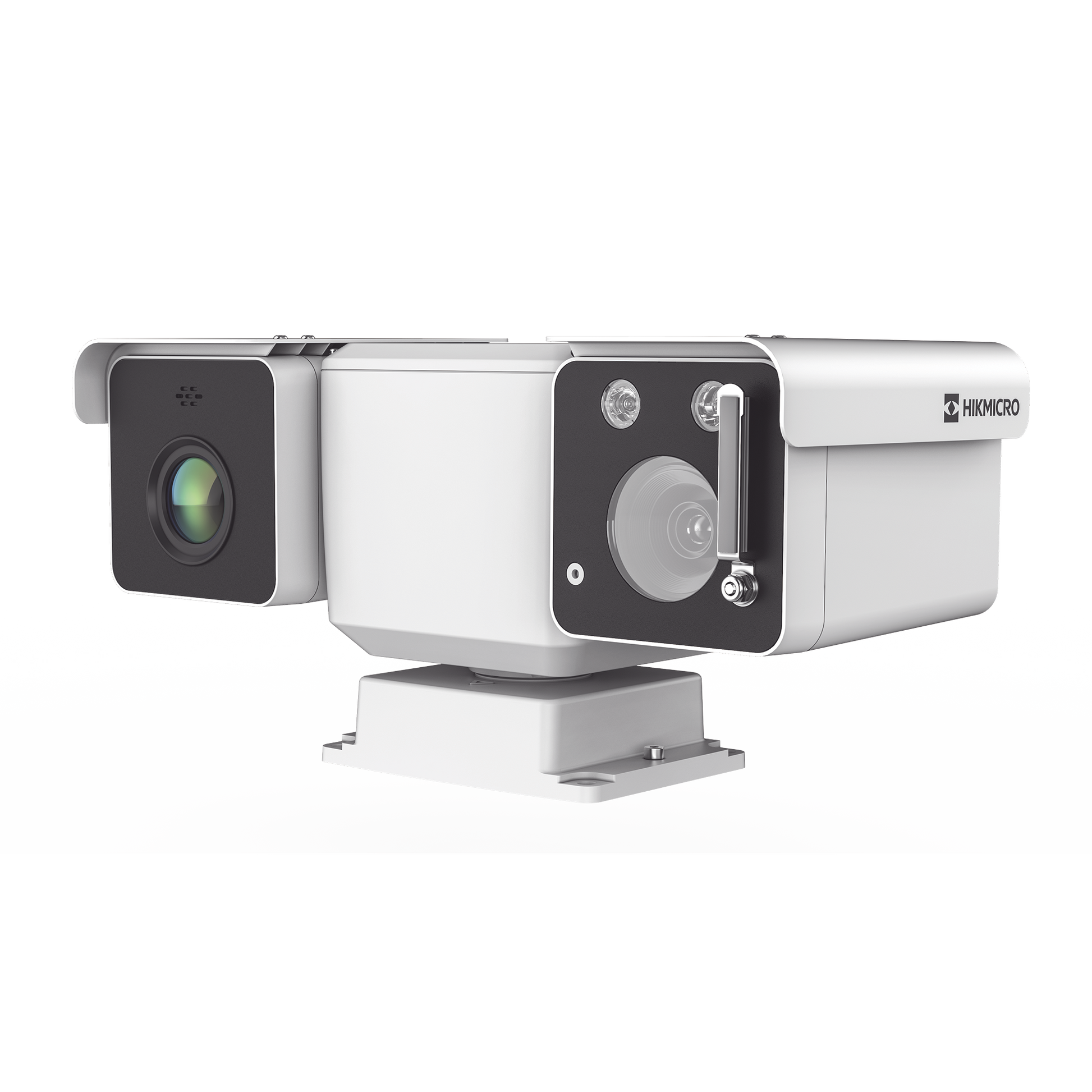 Mini Punta de Poste IP Dual / Térmica 25 mm (384 X 288) + Óptico 32X (4 Megapixel) / 800 mts IR / IP66 / Detección de Temperatura / microSD
