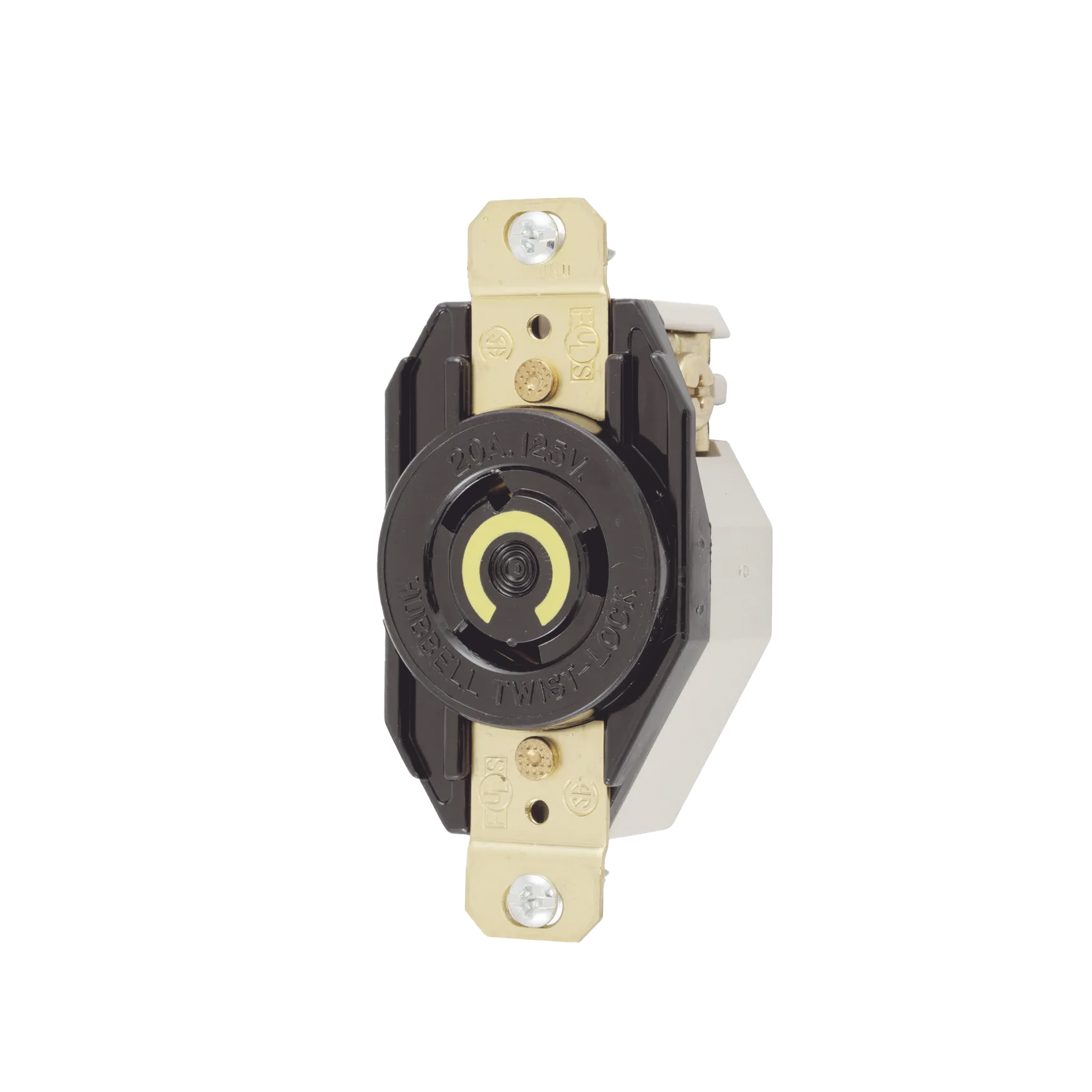 Recept�culo de Media Vuelta Industrial para Empotrar de 20 A 125 V CA 2 Polos 3 Hilos (NEMA L5-20R)