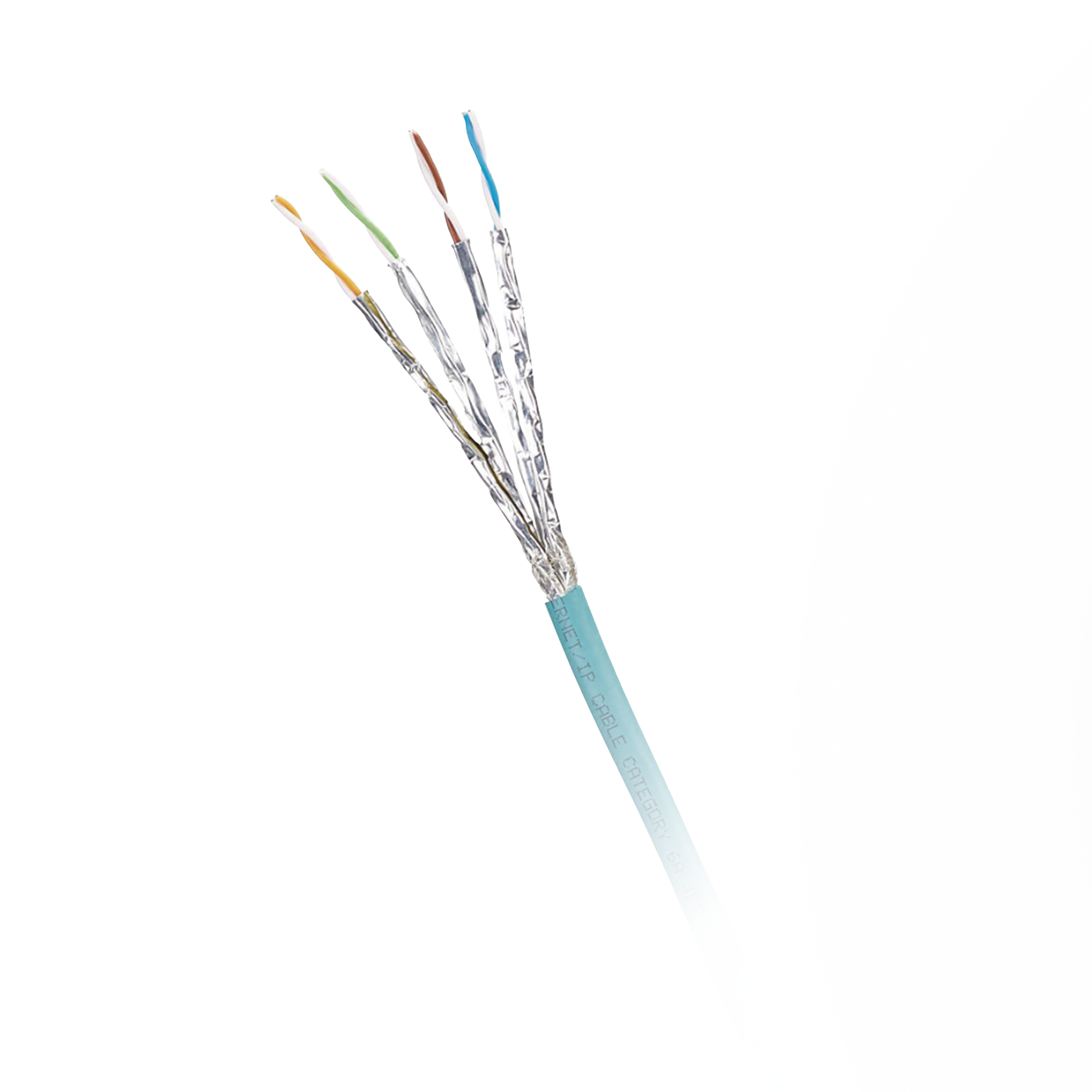 Bobina de Cable Blindado S/FTP Categor�a 6A, Uso Industrial con Resistencia al Aceite, Rayos UV y Abrasi�n, Multifilar (Flexible), Color Azul Cerceta, Bobina de 500 Metros (1640 Pies)