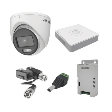 KIT COLORVU TURBOHD 1080pLite / DVR 4 Canales / 4 Cámaras Eyeball (exterior) / Transceptores / Conectores / Fuente de Poder Profesional