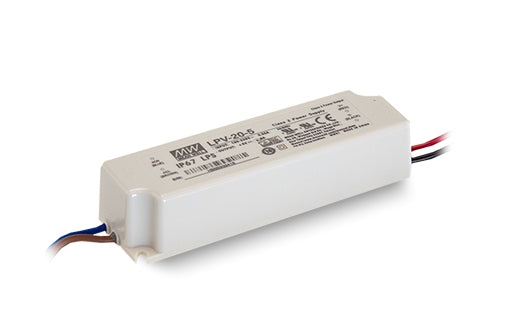 Fuente LED MEAN WELL LPV-20-24 24V 20W IP67 Sellada para Uso Interior/Exterior