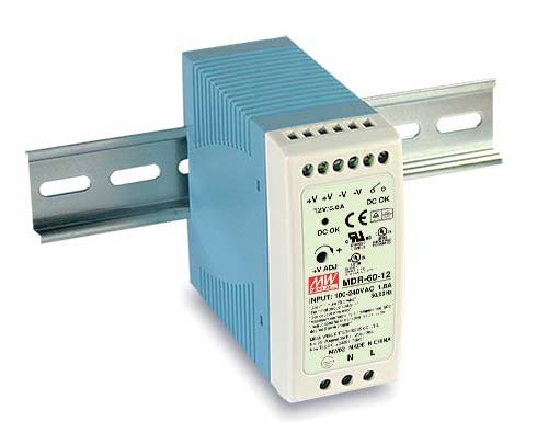 Fuente DIN Rail MEAN WELL MDR-60-24 24V 2.5A 60W Industrial Compacta