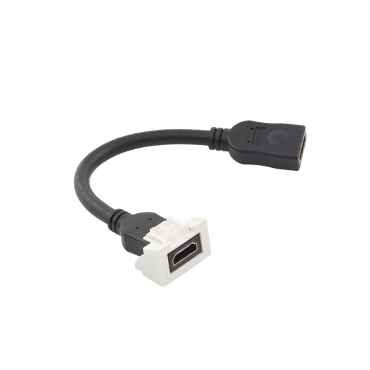 Adaptador HDMI con Pigtail Hembra-Hembra, Para V�deo 720, 1080p, 4K UHD Compatible con Faceplates MAX Siemon de 2 Salidas, Color Blanco