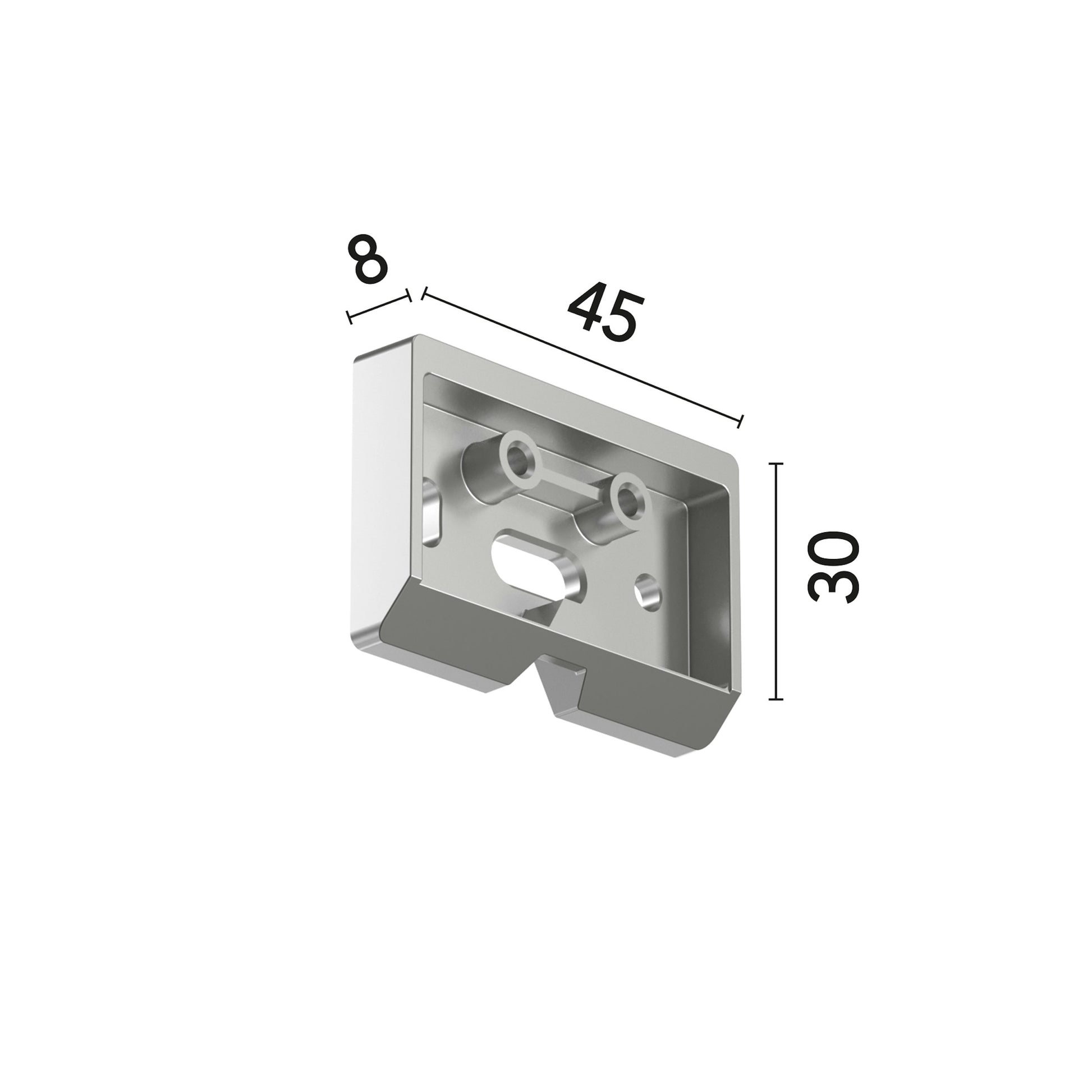 FLOS Soporte Aluminio Doble — Instalación en Superficie Enrasada (Pared)