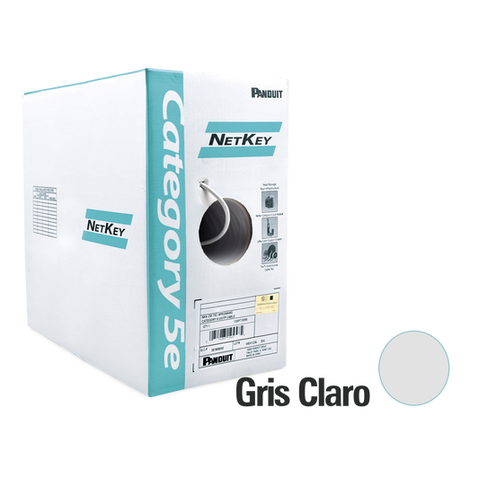 Bobina de Cable UTP 305 Metros (1000 Pies) de Cobre, NetKey, Gris Claro, Categor�a 5e (24 AWG), PVC (CM), de 4 Pares
