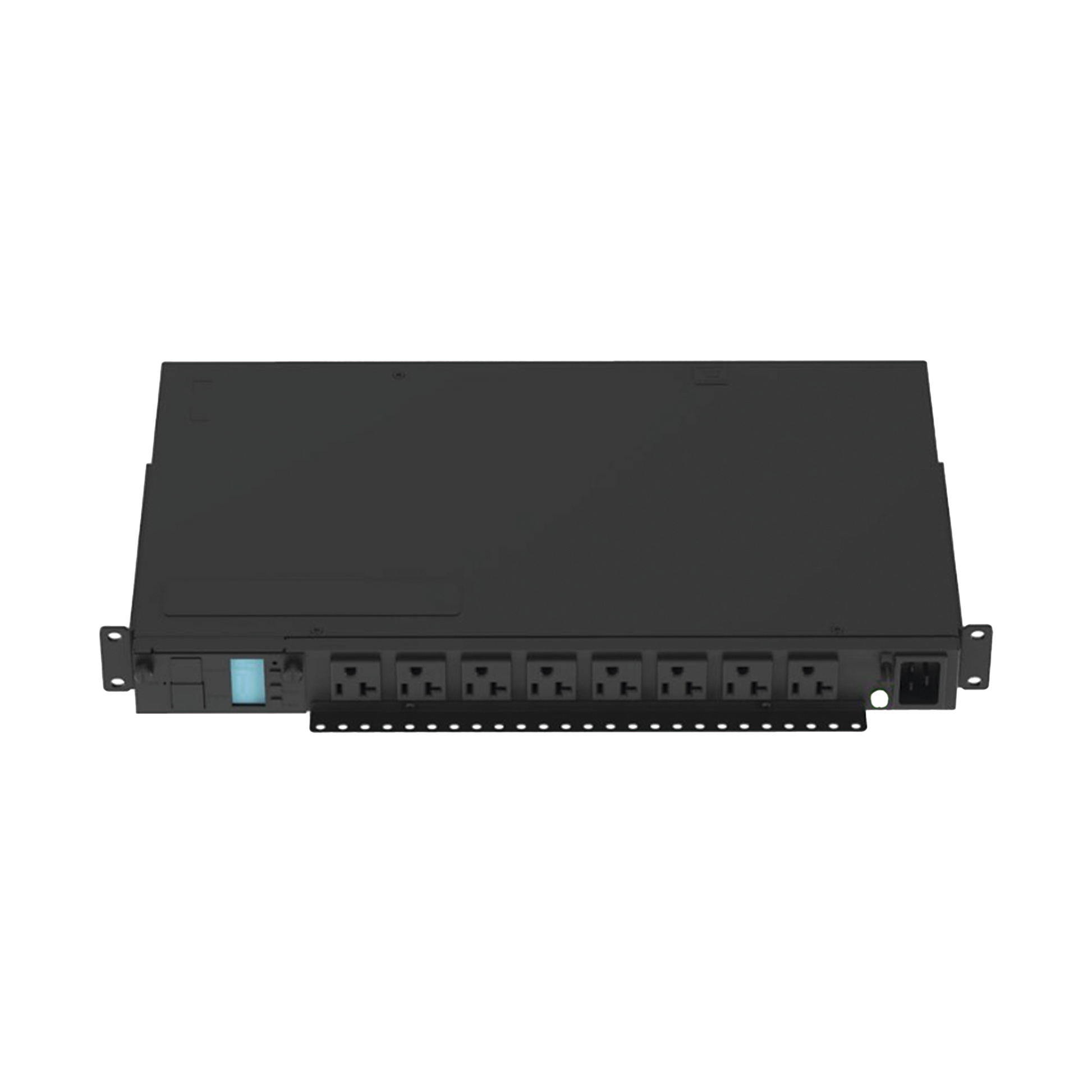 PDU Monitoreable (MI) para Distribución de Energía, Enchufe de Entrada NEMA 5-15P, Con 8 Salidas 5-20R, Horizontal 19in, 120 Vca, 15 Amp, 1UR