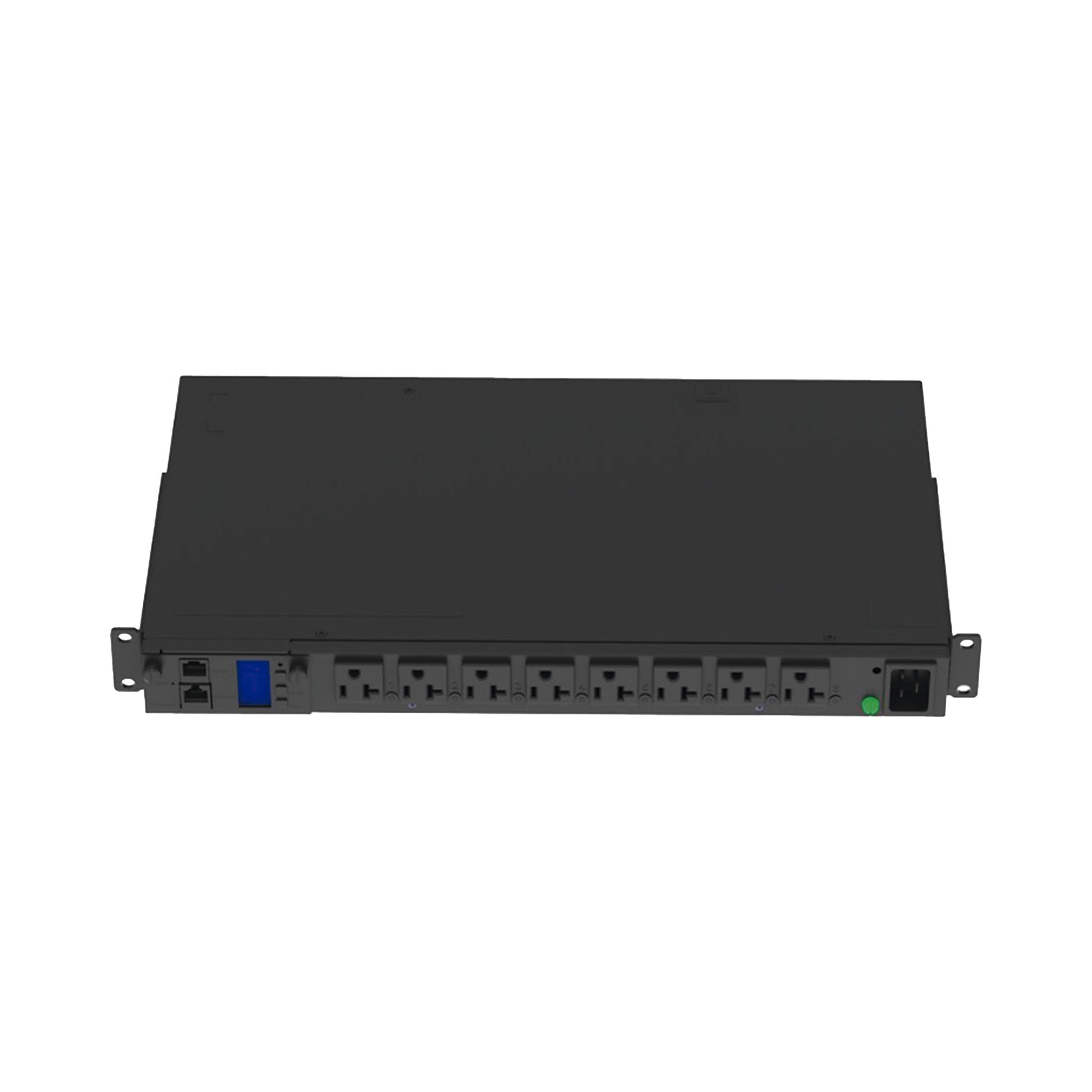 PDU Switchable y Monitoreable por Toma (MS) para Distribución de Energía, Enchufe de Entrada NEMA L5-20P, Con 8 Salidas 5-20R, Horizontal 19in, 120 Vca, 15 Amp, 1UR