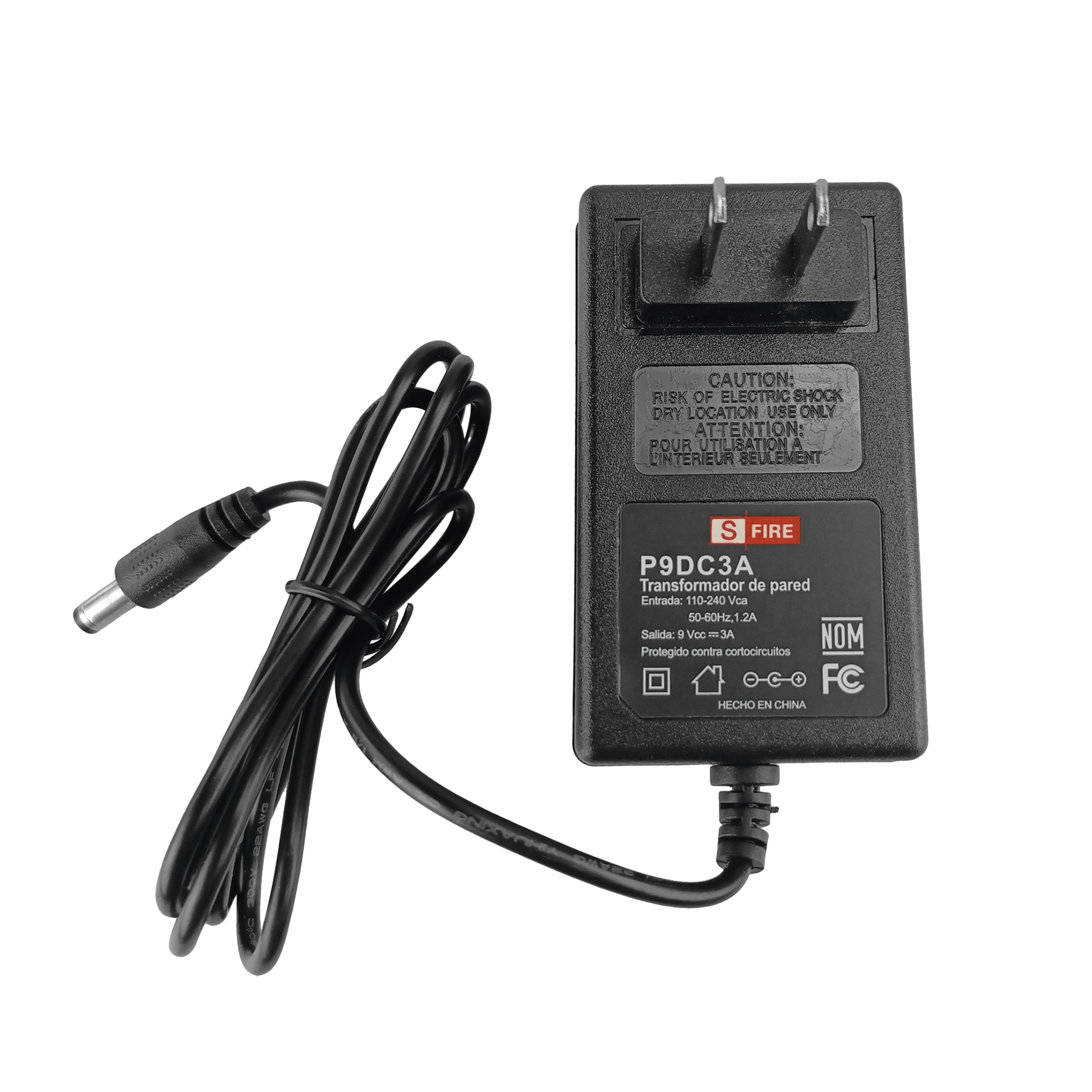 9 Vcc / 3 A / Fuente de poder / Voltaje de Entrada de 100-240 Vca / Para Usos Múltiples / Video Vigilancia, Acceso, Asistencia, Alarmas, Etc.