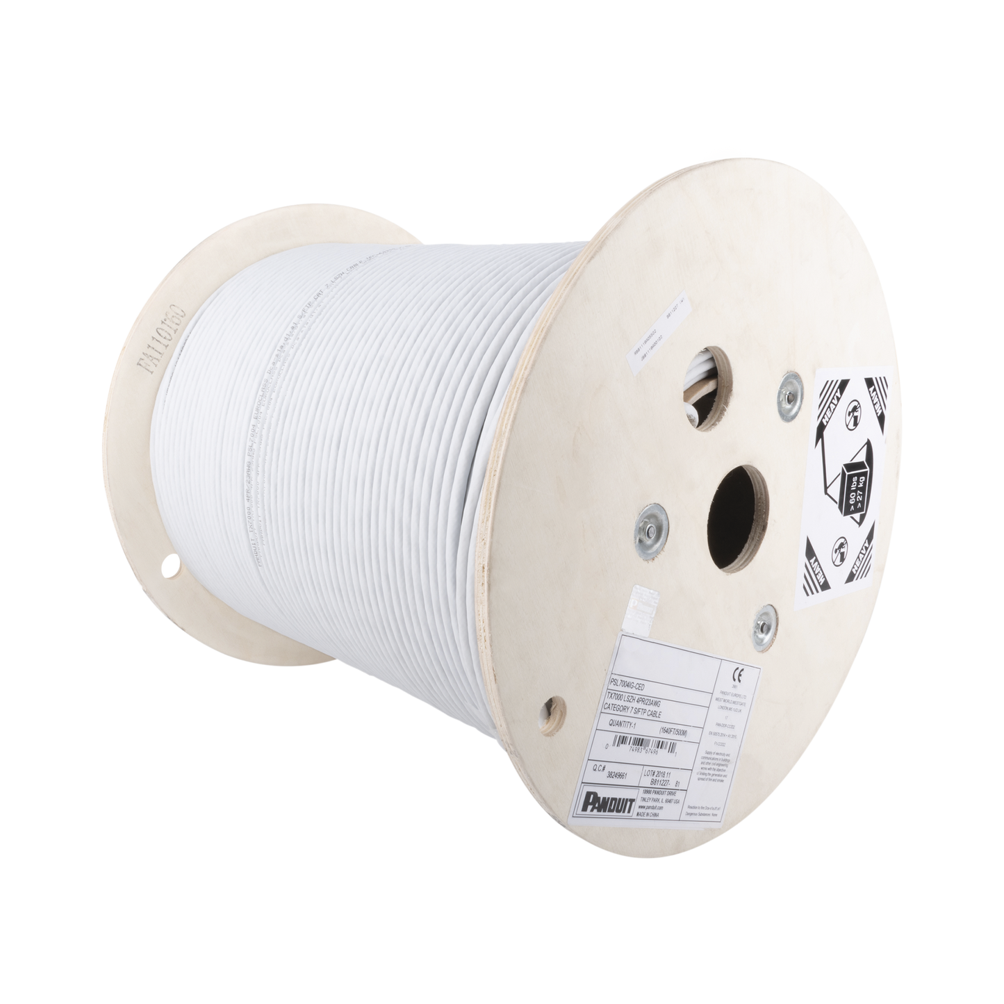 Bobina de Cable Blindado F/UTP de 4 Pares, Cat6A, Soporte de Aplicaciones 10GBase-T, LSZH (Libre de Gases T�xicos), Color Blanco, 305 Metros (1000 Pies)