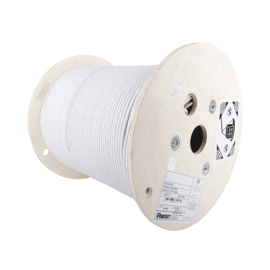 Bobina de Cable Blindado F/UTP de 4 Pares, Cat6A, Soporte de Aplicaciones 10GBase-T, LSZH (Libre de Gases T�xicos), Color Blanco, 305 Metros (1000 Pies)
