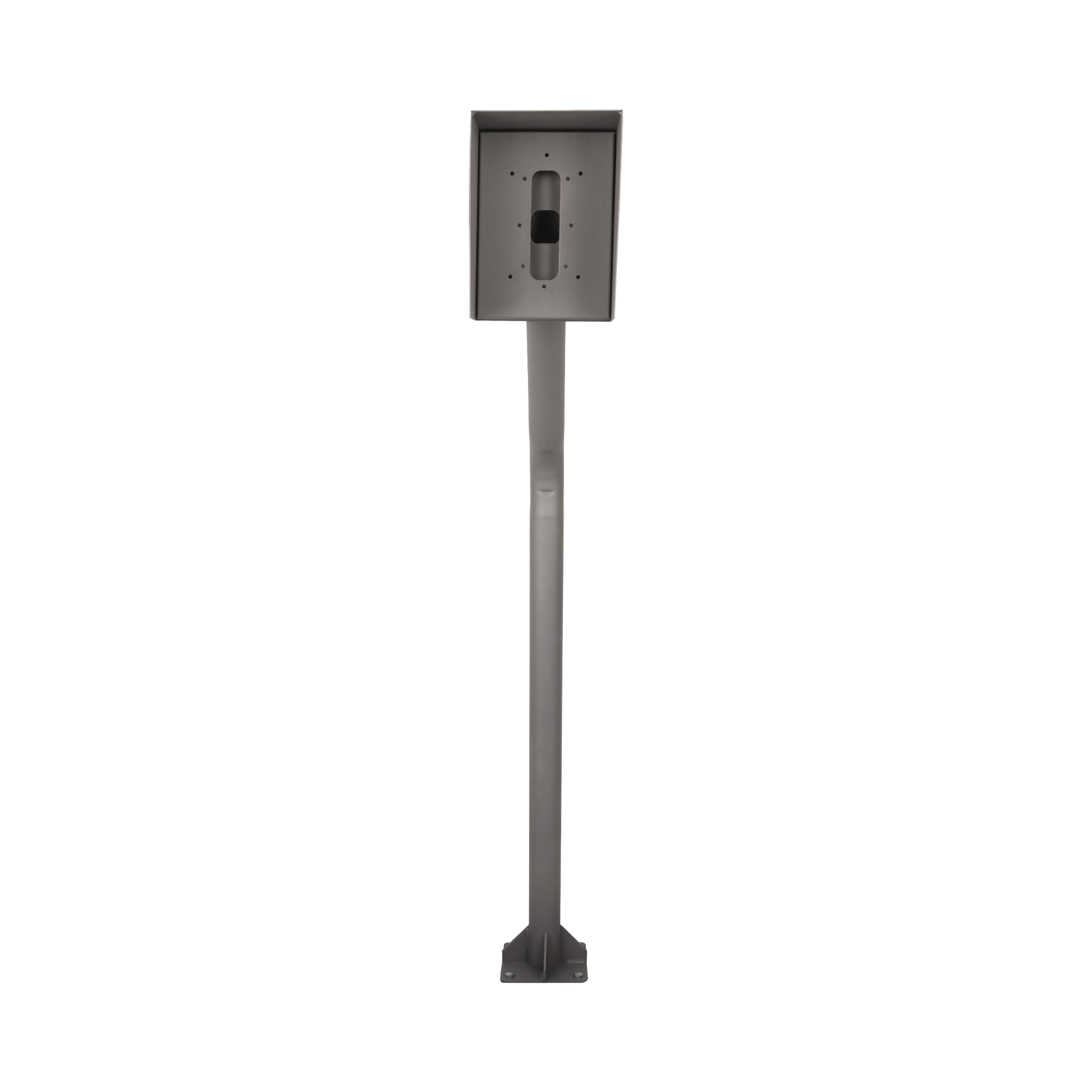 Poste y Cubierta industrial para montaje de Porteros IP Fanvil y Grandstream, altura de 1.2 metros, pintura electrostática color gris.