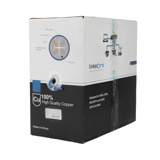 Bobina de Cable U/UTP Cat6A de 305 Metros (1000 Pies), Color Azul, CMR, Soporta 10G-BaseT para Transmisi�n de Frecuencias de hasta 500MHz, UL
