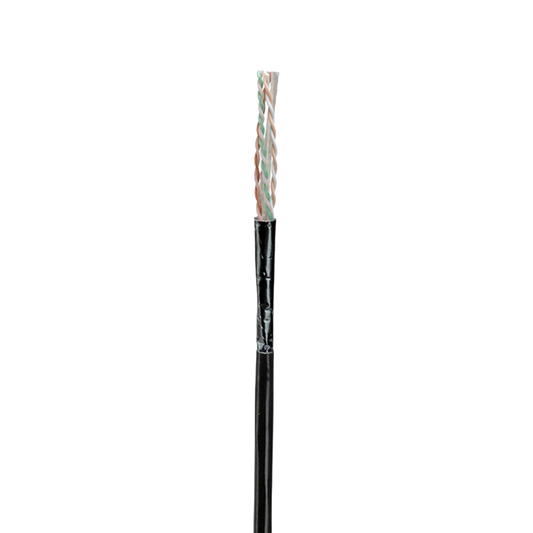 Bobina de Cable UTP de 4 Pares, Con Aislamiento de Fluoropolímero, Cat6A (23 AWG), Uso Interior/Exterior Para Entorno Ambiental de Altas Temperaturas (Hasta 125°C), CMP (Plenum), Color Negro, 305 Metros (1000 Pies)